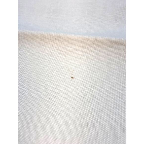 Six Christmas Holly Berry Dinner Napkins Cotton White Scalloped Border Vintage - Picture 6 of 7